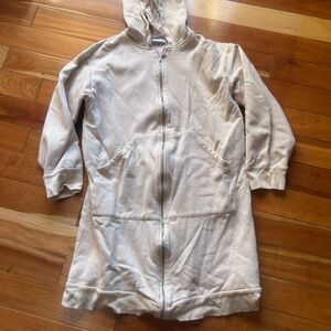 Zara Cream Hooded full length zip up Sweater